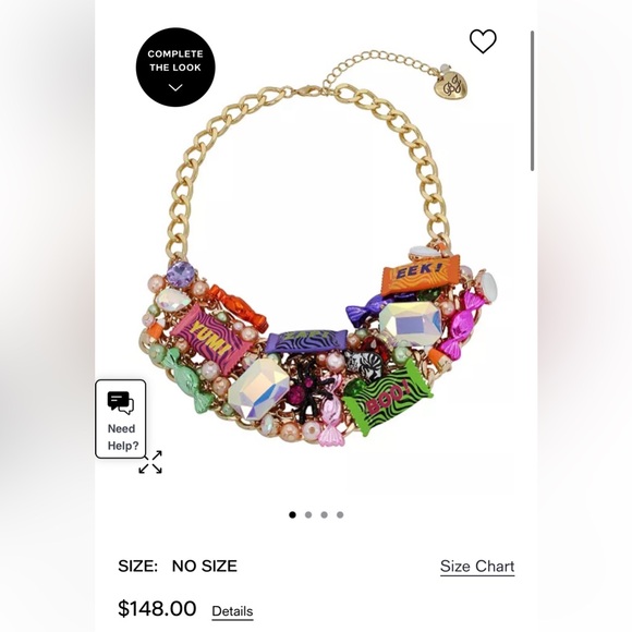 NWT ⚜️ 🍭⚜️ BETSEY JOHNSON Faux Stone Candy Statement Bib Necklace Halloween - Picture 10 of 10
